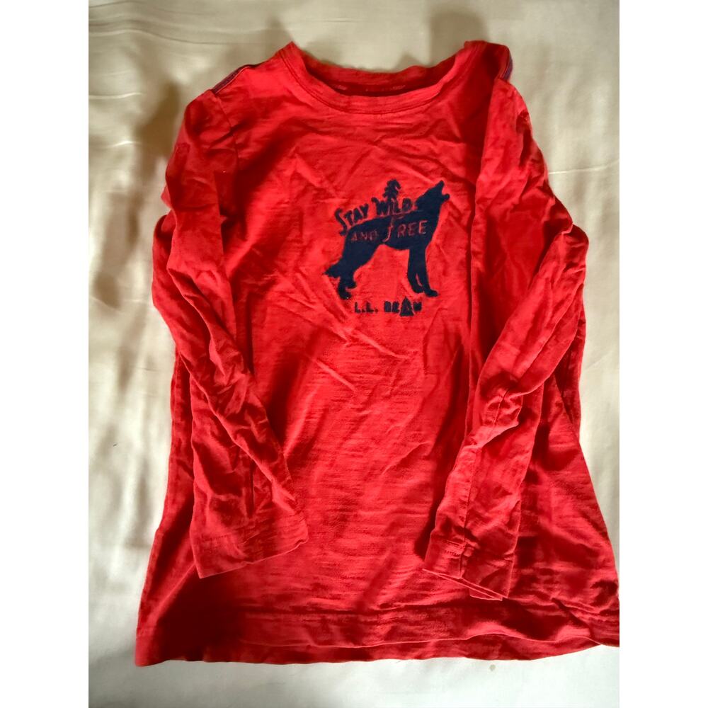 LLBean red oragne shirt size 6/7